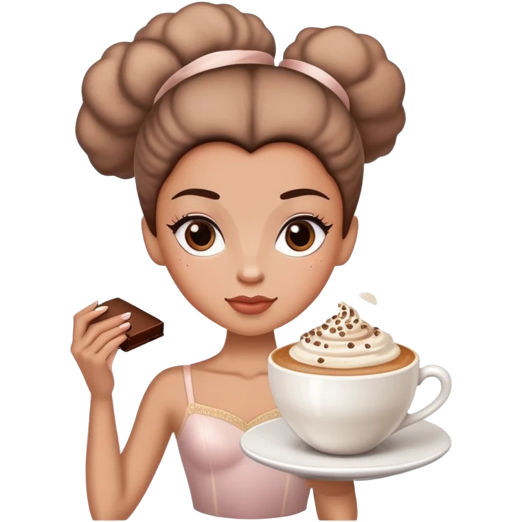 ballerina with a cappuccino head emoji