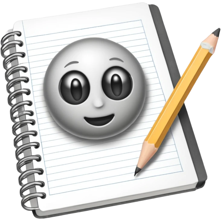 a pencil drawing in a notebook  emoji