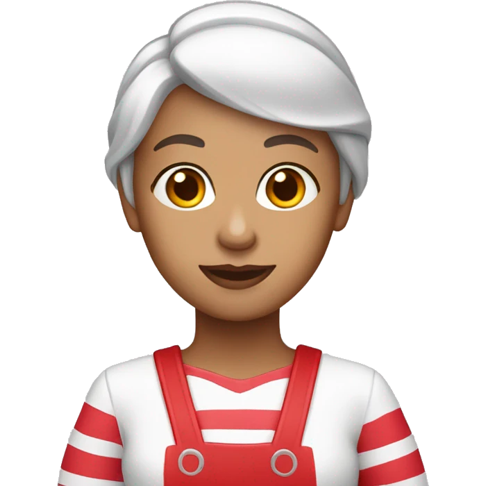 Female red and white candy striper  emoji