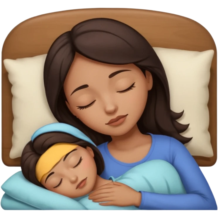 Dormir cabelo preto pele morena clara mulher dormindo emoji