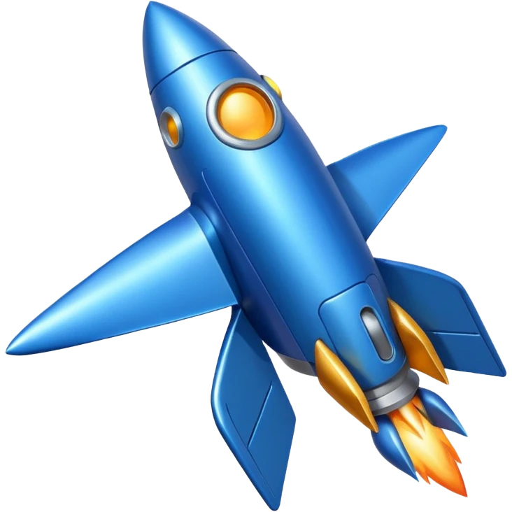 blue rocket ship emoji