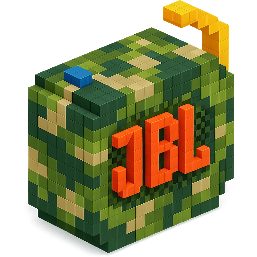 military-themed portable JBL speaker in camouflage colors emoji