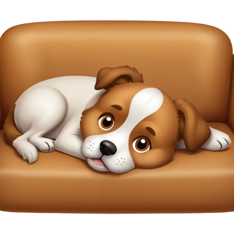 tired dog lying on a sofa emoji