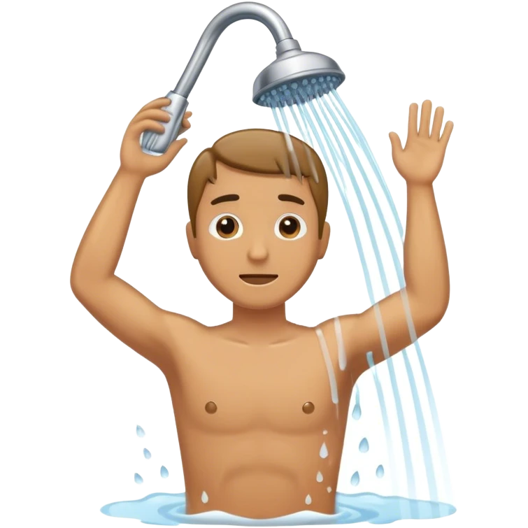man washing in shower emoji