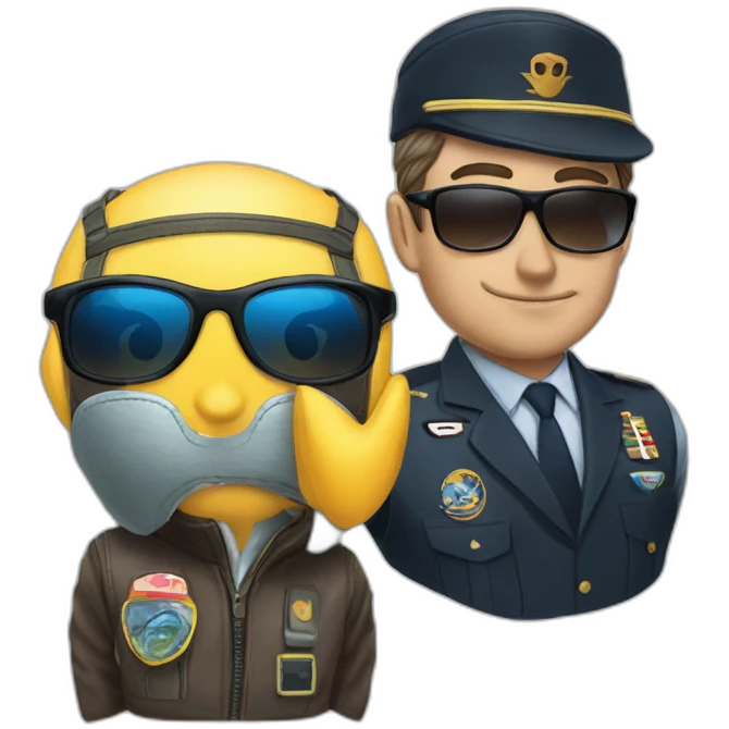 pilot+robin's aicraft+sun glasses emoji