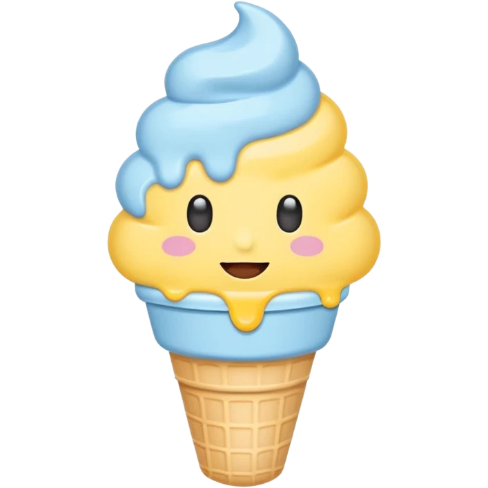 Ice cream emoji, pastel blue & yellow palette
Flat vector, minimal, cute emoji style emoji