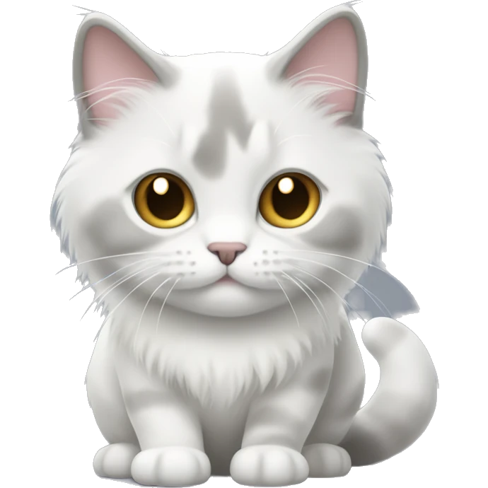 Long hair whopper and white/gray munchkin cat emoji