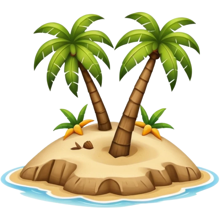 island with a coconut tree and beach emoji