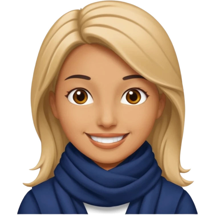 Woman with navy scarf. emoji