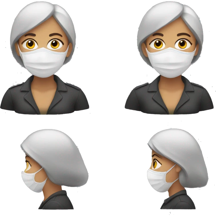 Woman whit security mask emoji