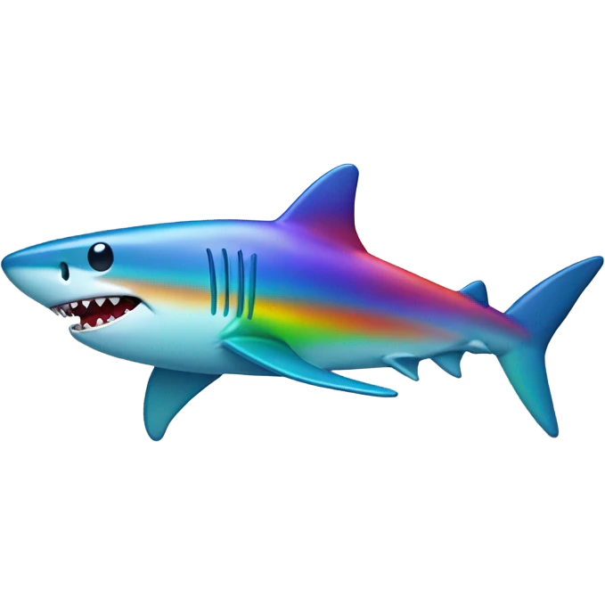 Rainbow striped shark  emoji
