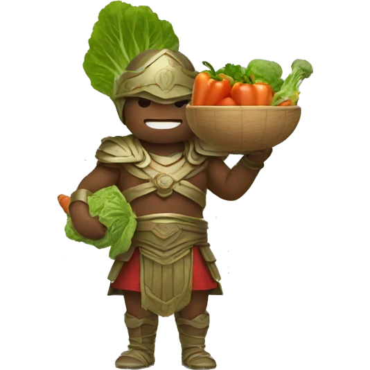 A warrior eating vegetables  emoji