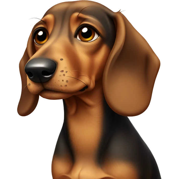 Very sad dachshund, tears  emoji