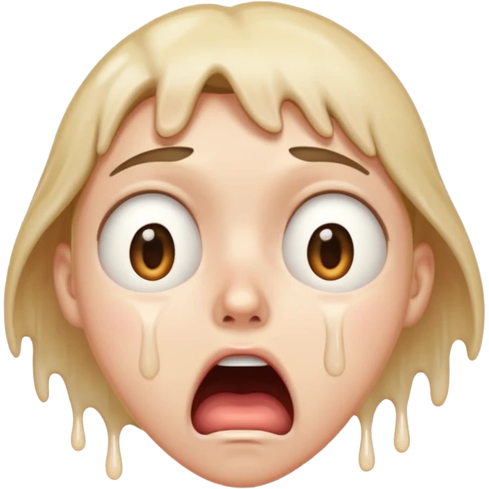 shocked face with sweat dripping, expressive and clear emoji