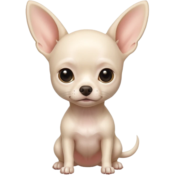 white chihuahua without hair emoji