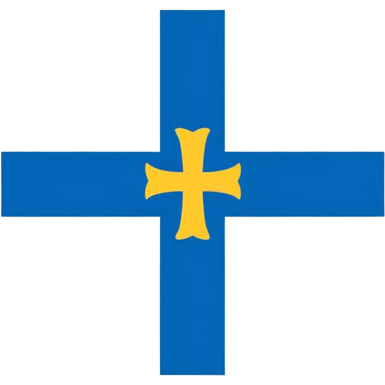 Bandera de Asturias azul el fondo con la cruz amarilla  emoji