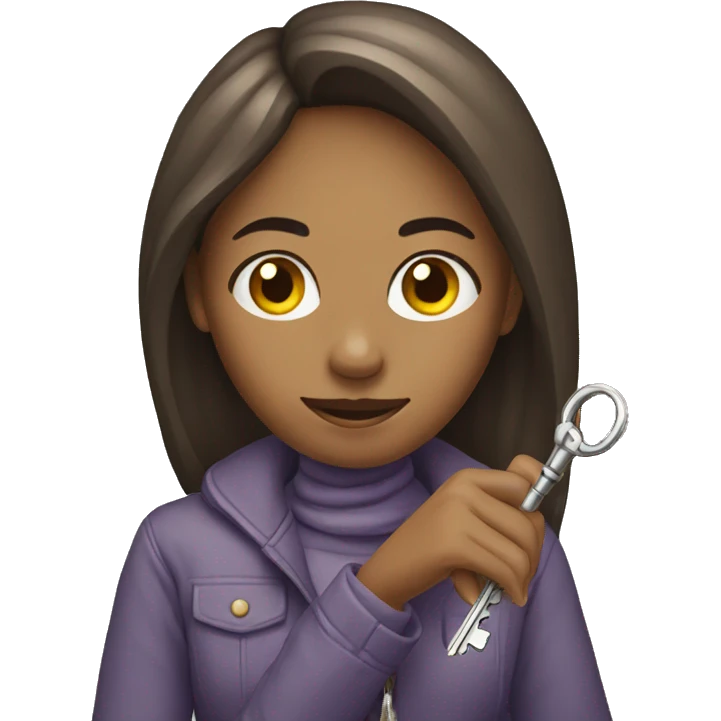 woman holding housekey emoji