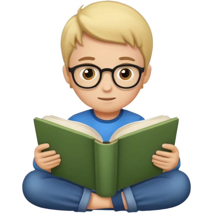 Boy reading books emoji
