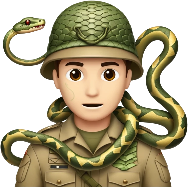 war soldier covered in snakes emoji