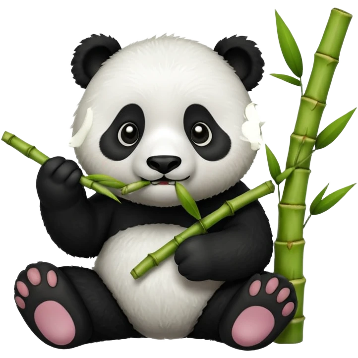 panda eat bamboo emoji