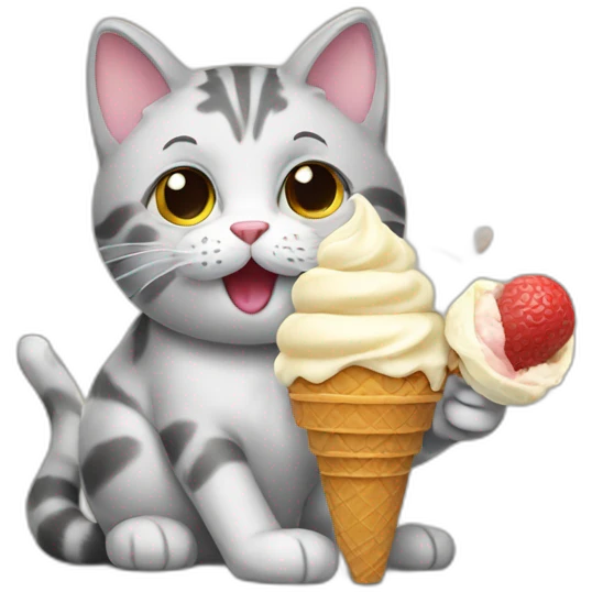 Cat eating ice cream  emoji