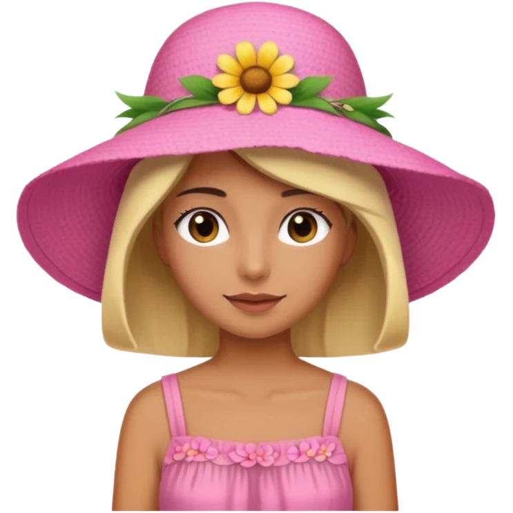 only a pink summer with flower hat emoji
