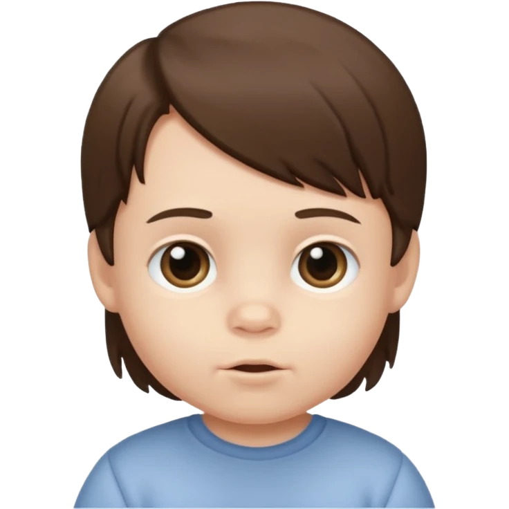 white baby boy with brunette straight hair  emoji