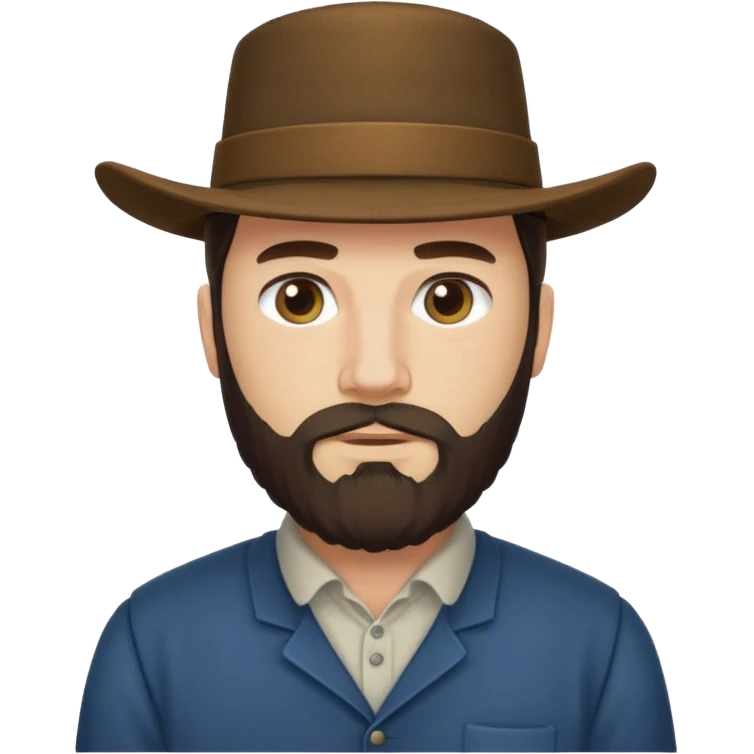 Amish man with beard no mustache emoji