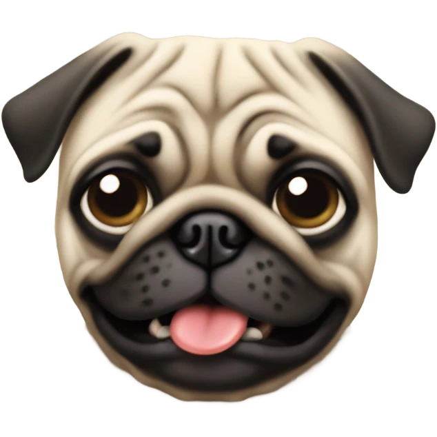 Ugly pug eating slop emoji