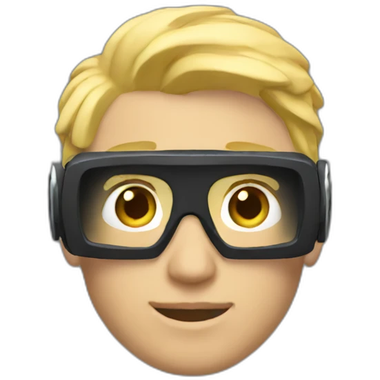 Blonde Male Virtual reality emoji