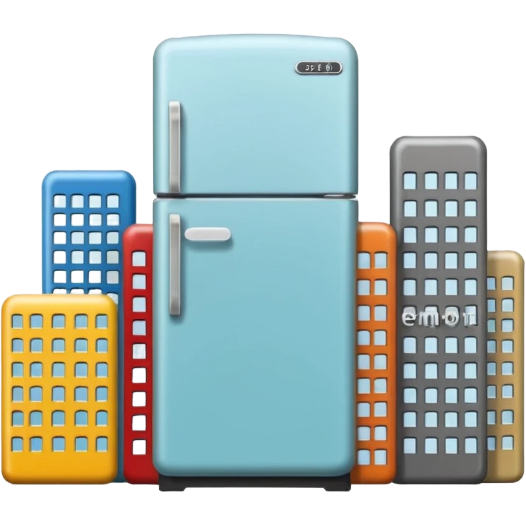 fridge with city magnets emoji