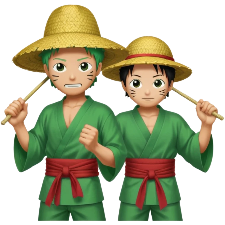 Anime fighting zoro vs luffy emoji