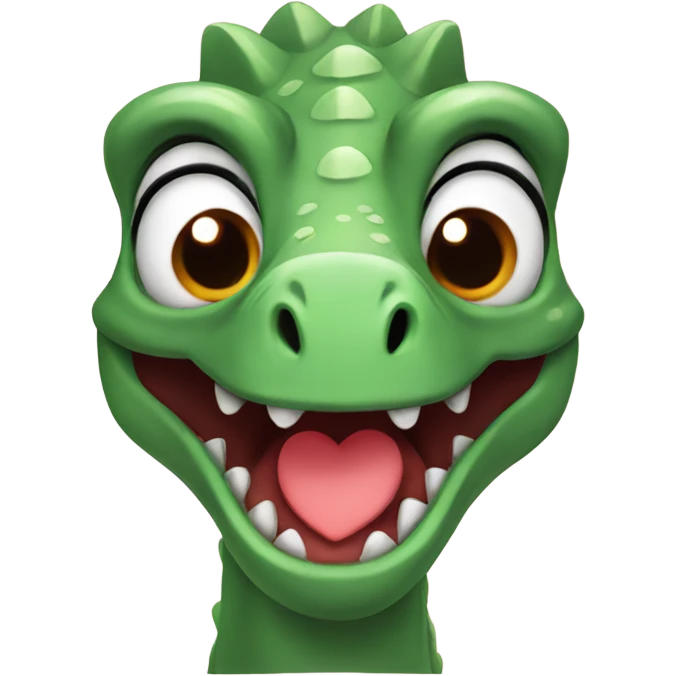 Dinosaur with heart eyes emoji