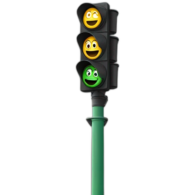 man sitting on a traffic light emoji