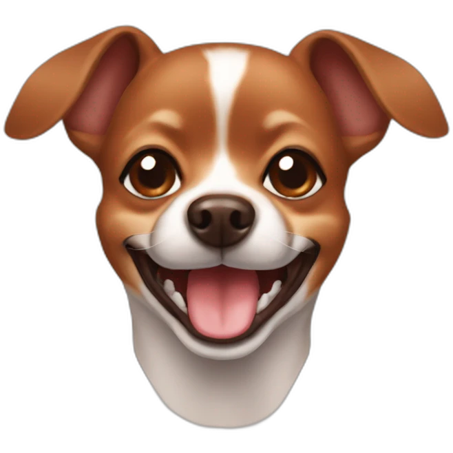 red brown chuhuahua smile head emoji