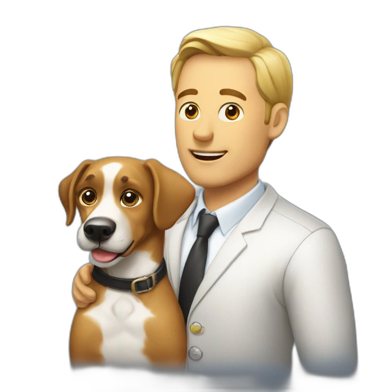 Monsieur avec un chien emoji