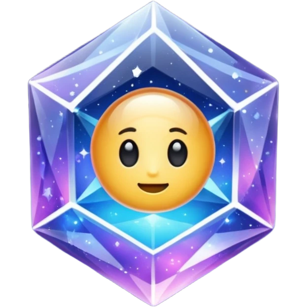 Galaxy within a crystal emoji