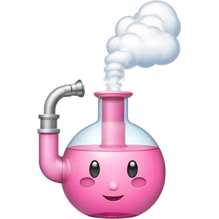 pink bong with smoke emoji