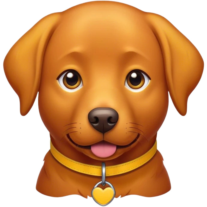 A red dog labrador with a yellow collar emoji