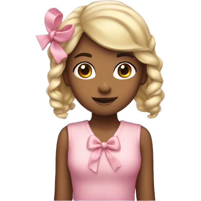 a girl with a bow on her hand emoji