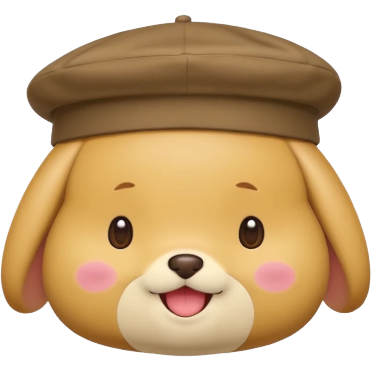 Pompompurin with a beret kawaii expression emoji