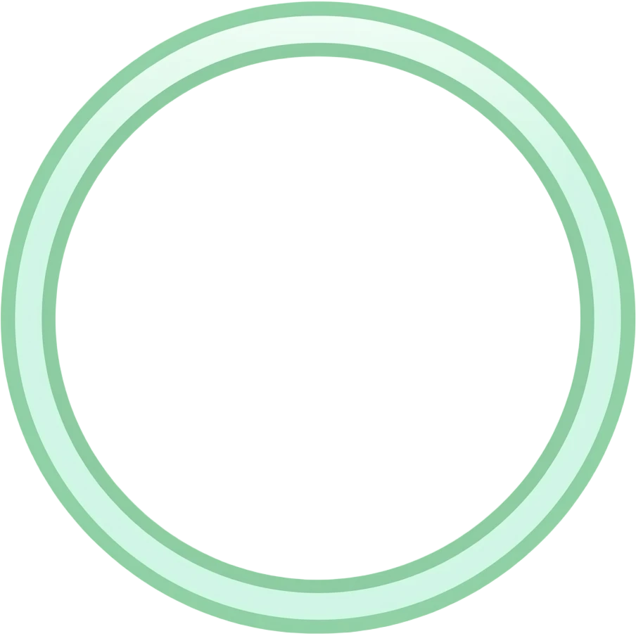 one light pastel green colored glowing circle outline emoji