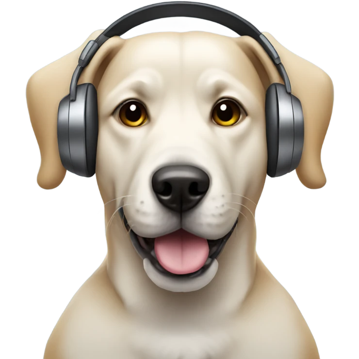Dog with headphones emoji
