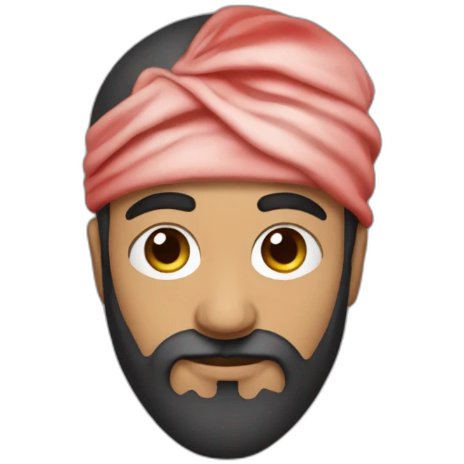 arab-bearded-man-holding-mask-of-baby-face-covered-in-red-paint emoji