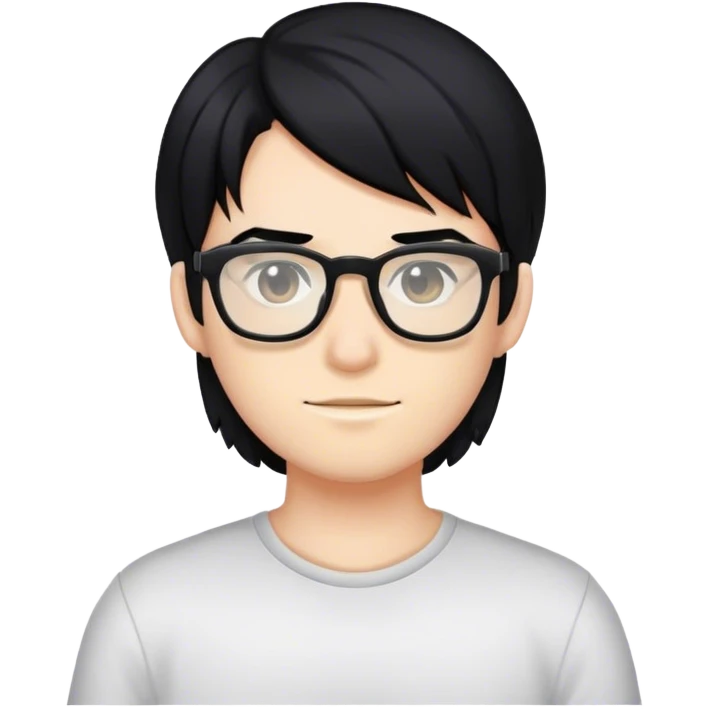 gamer, black hair girl with glasses emoji