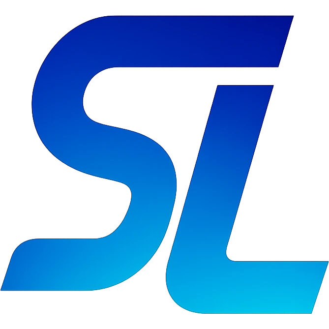 stylized S and L letters merged logo for ShyftLabs, futuristic, blue gradient, no text emoji