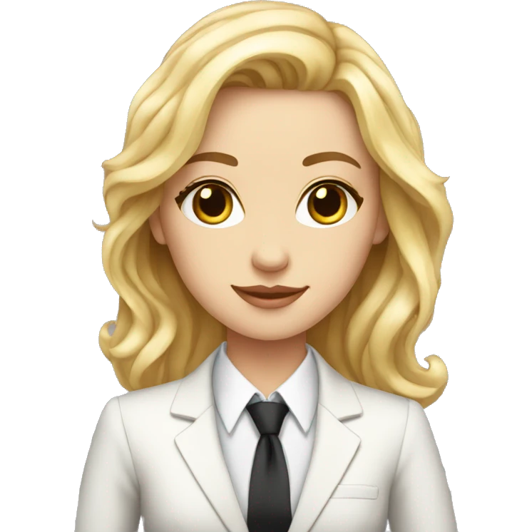 confident white girl in formal suit emoji