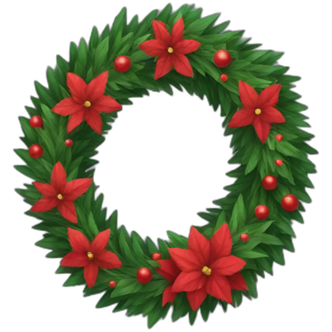 Christmas wreath emoji