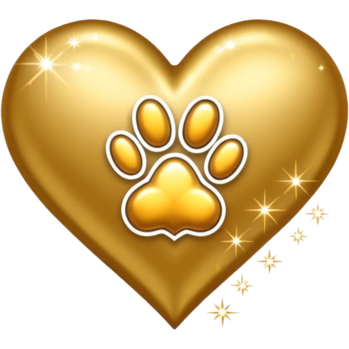 heart with a paw print and a sparkle trail emoji