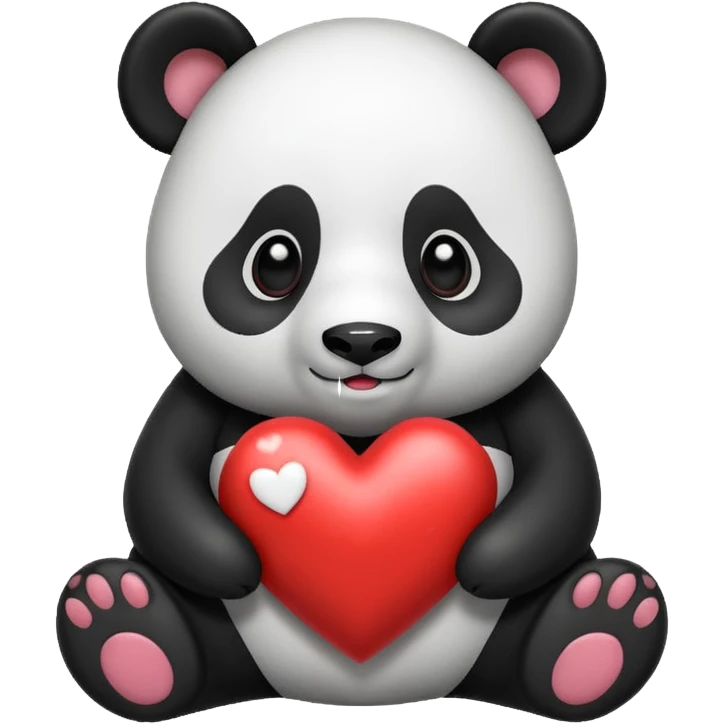 Panda con este corazón 🩶 emoji
